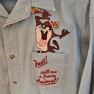 Warner Bros. Light Blue Chambray Cotton Shirt